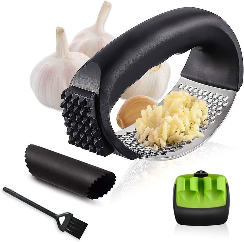 Compact Kitchen Gadgets 11 * 5.1 * 7.2cm Food Grade Stainless Steel Garlic Press