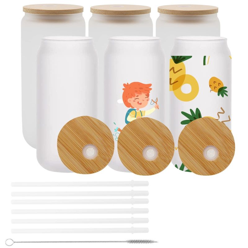Natural Healthy 16oz Frosted Beer Glass with Bamboo Lid and Straw The Ultimate Bar Gift