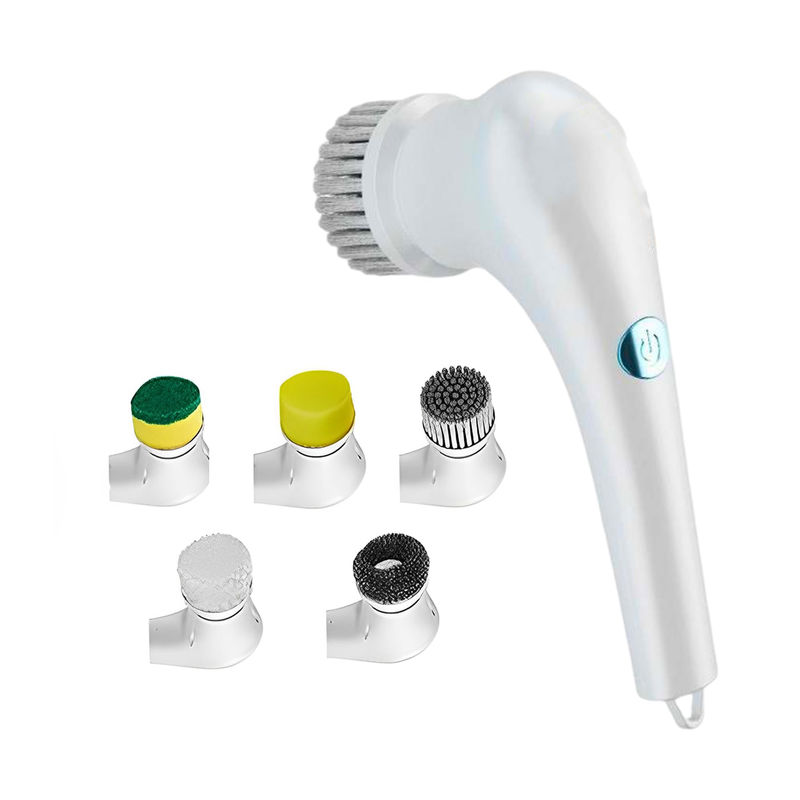 Sponge Style 5 in 1 Cleaning Brush Electric Spin Scrubber for Kitchen and Bathroom