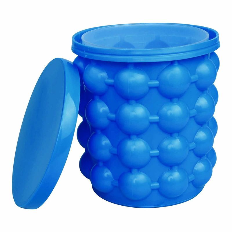 Custom Logo Portable Half Round Ice Chips Ice Bucket with Lid Pub Occasion Blue and Red