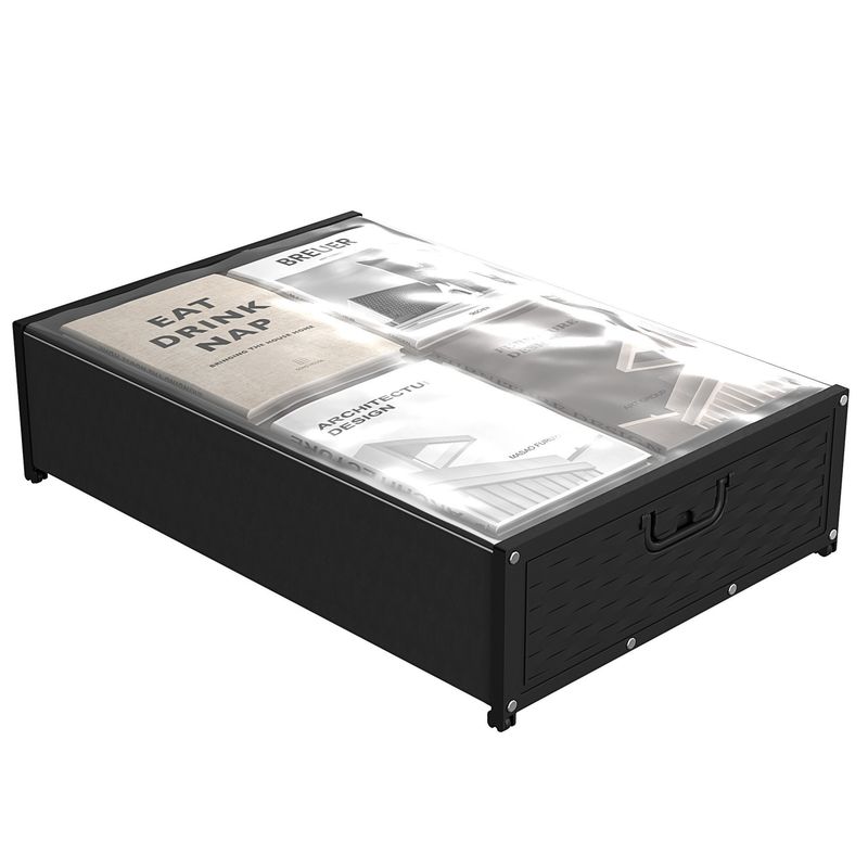 Under Bed Clothes/Toys Storage Box with Pulley and Cover The Ultimate Space Saver