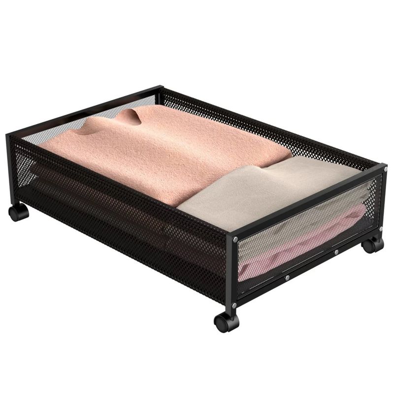 Functional Design Multifunctional Pulley Storage Rack for Under Bed Clothes/Book/Toy