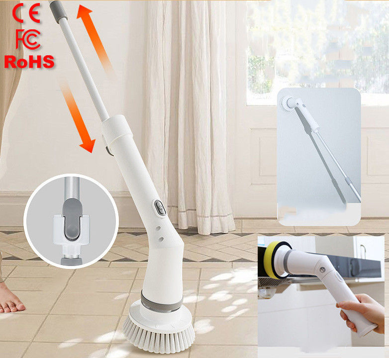 7 Replaceable Brush Heads Electric Spin Scrubber for Cleaning Bathroom Kitchen Floor