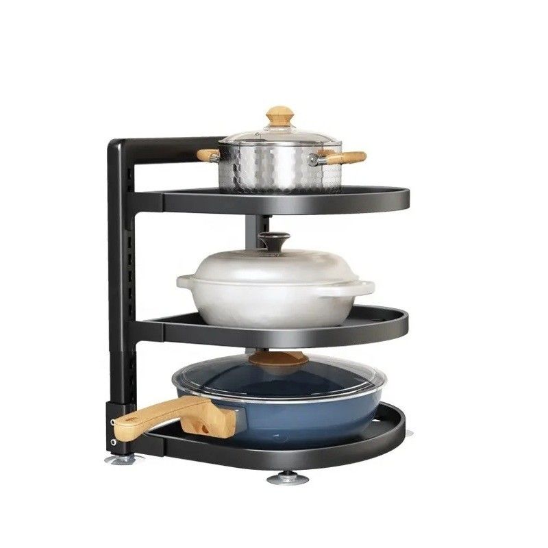 Adjustable Pot Rack Organizers 3 Tiers Pots and Pans Organizer with Customized Logo