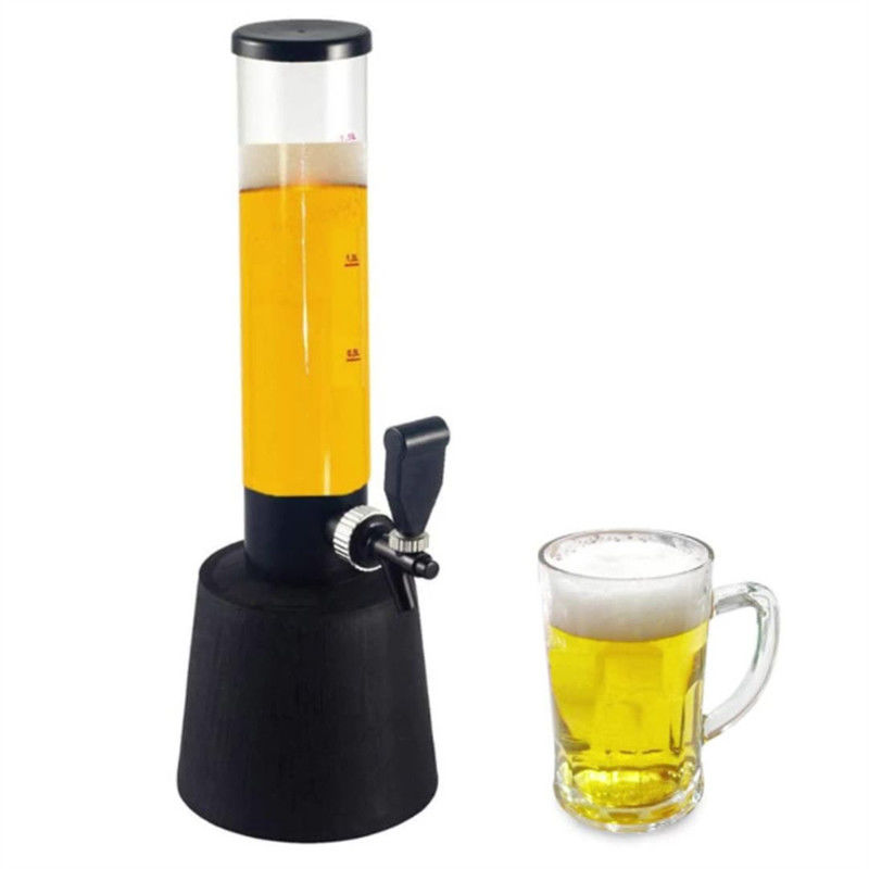 Customized Ice Tube Beer Beverage Barrel with Tap Dispenser and Ice Cooling Beer Tower