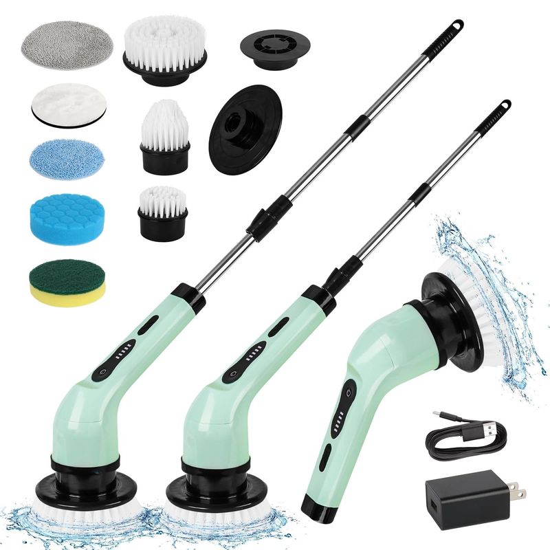 Electric Spin Scrubber Cordless Bath Tub Kitchen Cleaner Brush for Household Cleaning