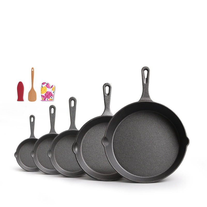 Cast Iron Frying Pan 9-30cm Pre-seasoned Skillet for Both Indoor Outdoor Cooking Needs