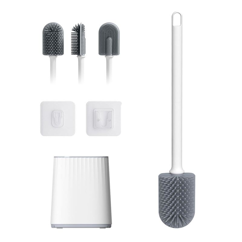 TPR Round Plastic Cleaning Brush Toilet Brush Holder Set for Superior Bathroom Hygiene
