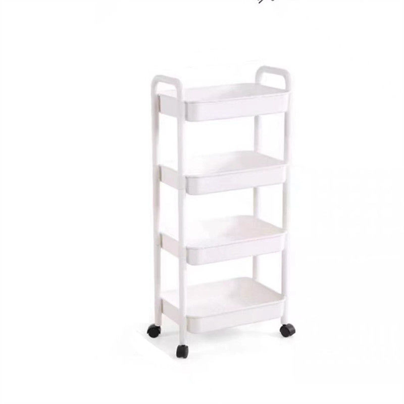 Non-folding 360 Degree Rotating Storage Rack with Wheels Kitchen Vegetable Plastic Shelf