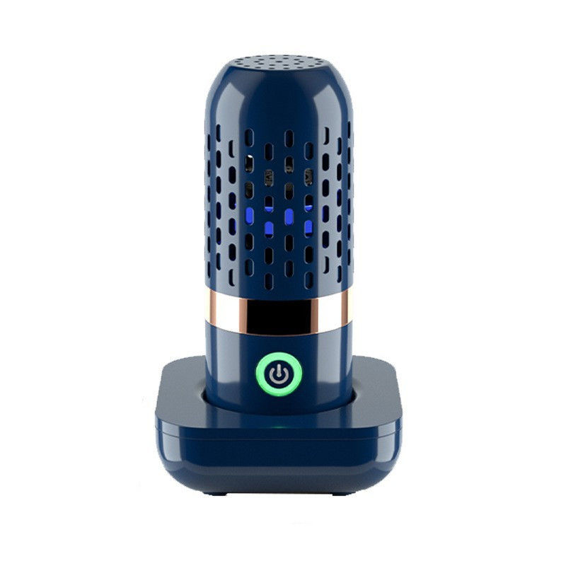Wireless Built-in Battery Capsule Shape Food Cleaner for Small Home Dark Blue Color