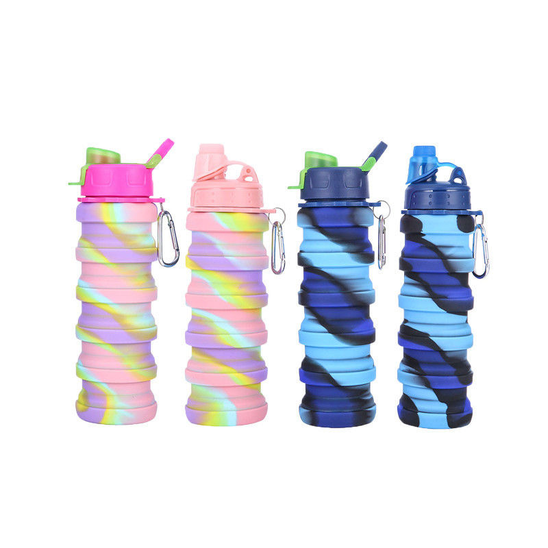 Portable Water Bottle for Fitness and Riding Creative Camouflage Silicone Folding Mug