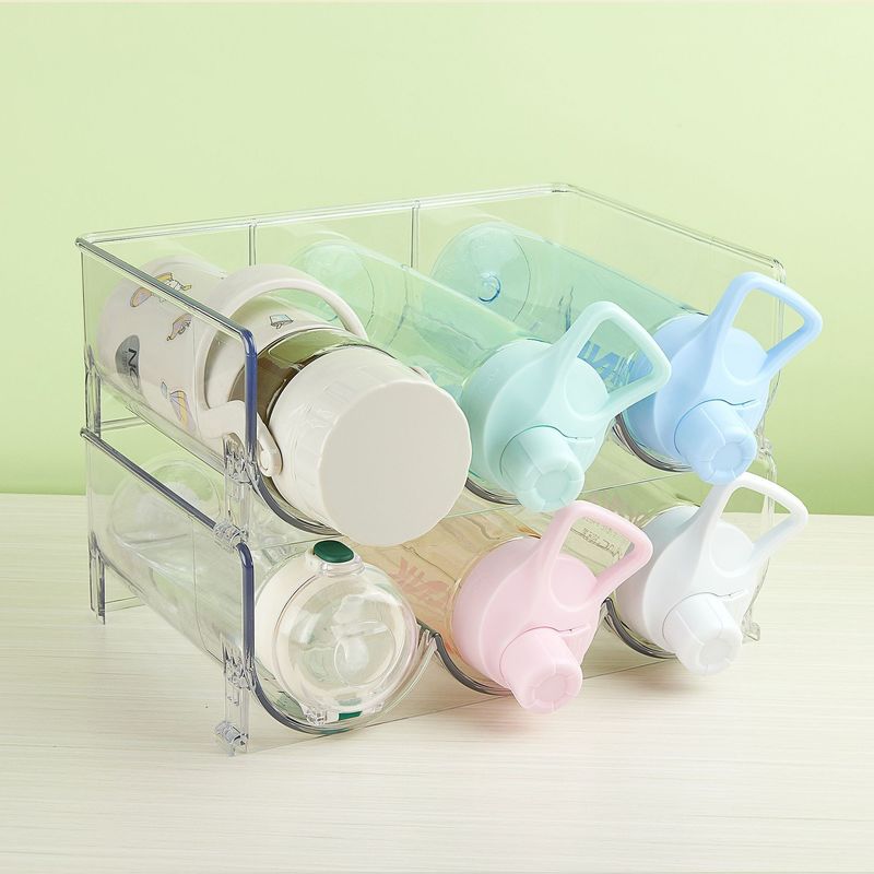 PET Wine and Drink Organizer Shelf for Kitchen Cabinet Fridge Plastic Bottle Holder