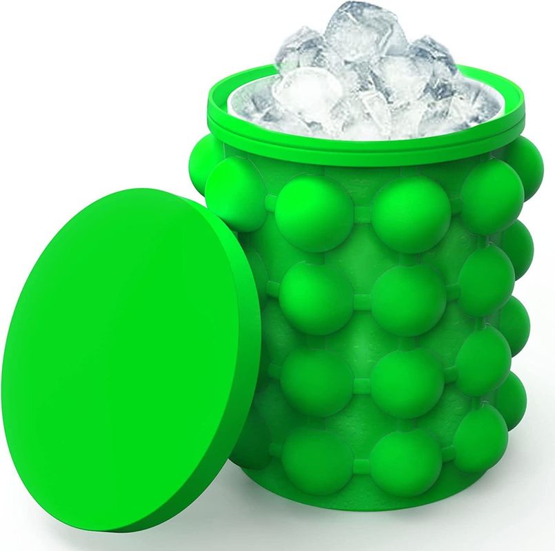 40 Cubes Silicone Ice Maker for Round Ice Bucket PP Cup and Funnel Blue/Green/Yellow