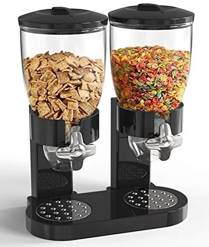 Double-ended Upright Plastic Food Jars 2L Double Cup Cereal Dispenser Dry Food Dispenser