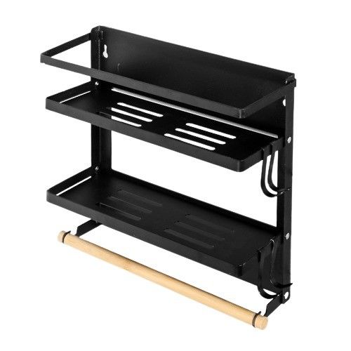 Magnet Kitchen Organizer Paper Towel Holder Metal Shelf Spice Storage Rack Fridge Shelf