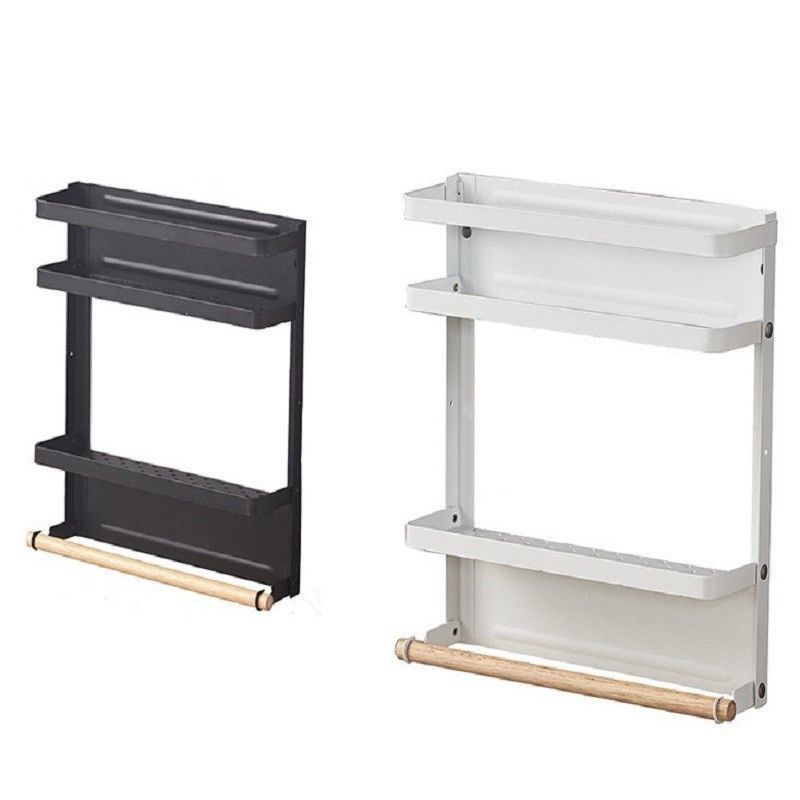 Storage Holders Racks Metal Fridge Shelf Magnetic Spice Rack Organizer for Refrigerator