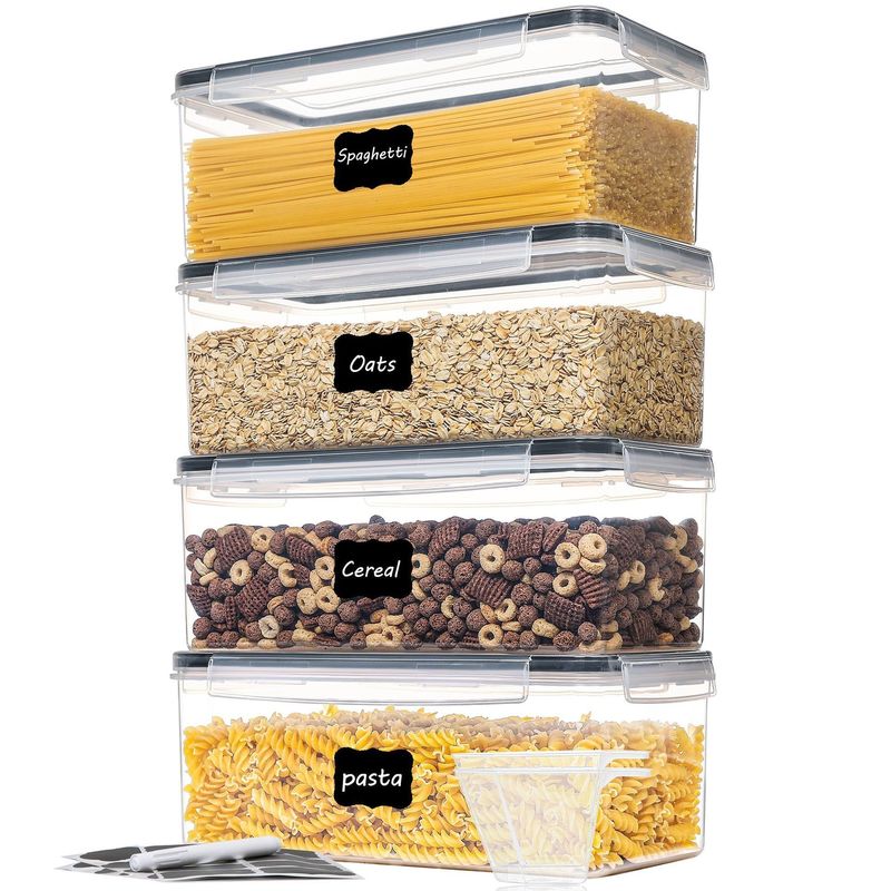 OEM/ODM Acceptable 3.2L BPA Free Plastic Containers for Noodles Cereal Storage 4pack Set