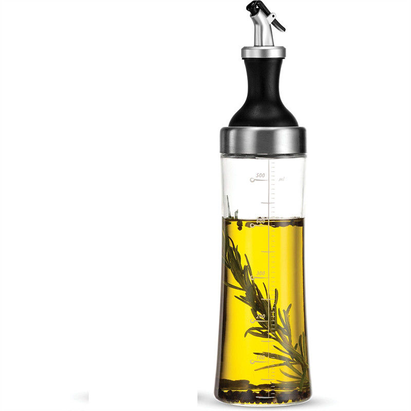 Olive Oil Dispenser Wide Opening for Easy Refill and Cleaning Clear Glass Oil Spray Bottle