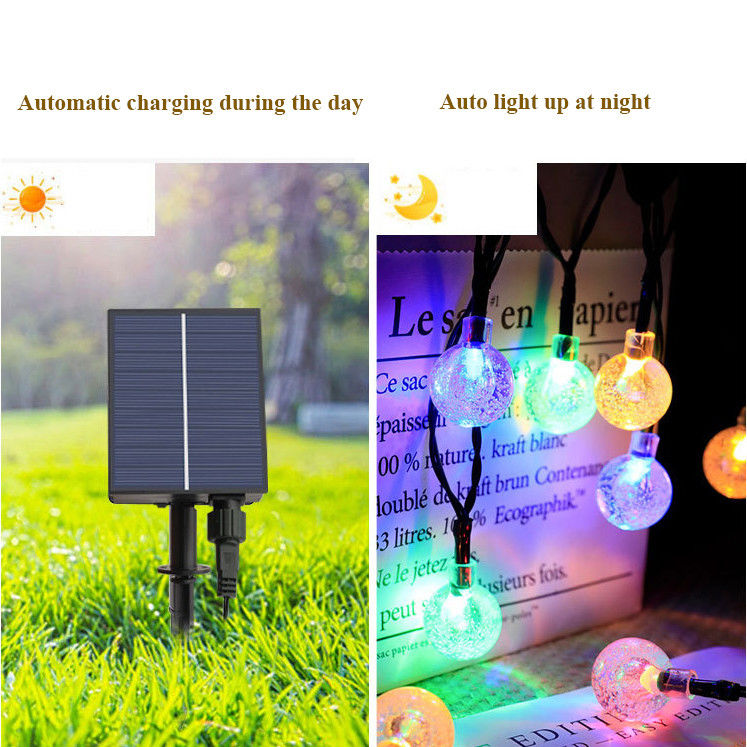 Remote Control Bubble Ball Solar String Lights for Garden Bistro Cafe Backyard Holiday