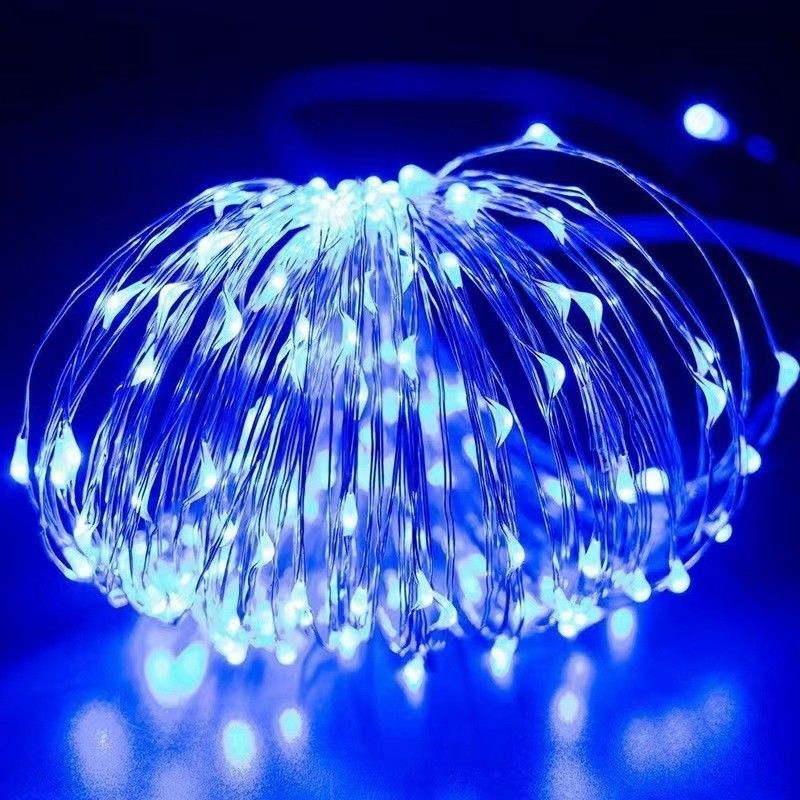 7/22/32m Waterproof LED Solar Copper Wire Christmas Tree Lights with PVC Material Warm