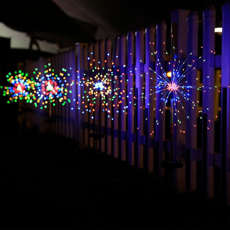 IP65 Rated Solar Lawn Ground Insert Fireworks Lights for Holiday Decoration OEM ODM