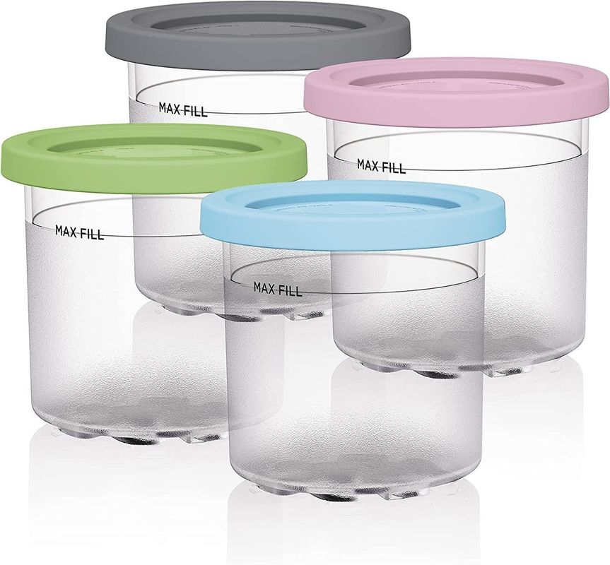 4 Pcs 600ML Ice Cream Containers for NC299AMZ NC300s Series Reusable and Eco-Friendly