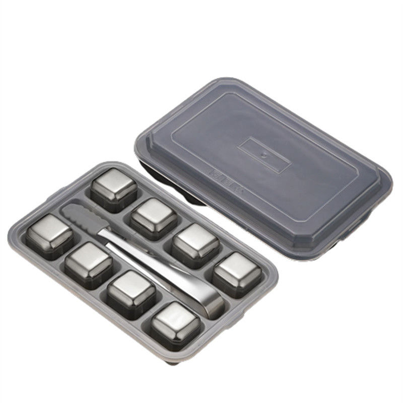 Stocked 304 Stainless Steel Whiskey Stone Gift Set 8pcs/set for Chilling Red Wine