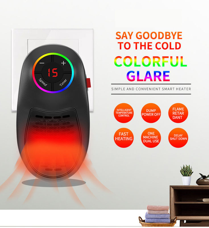 0.5kg Plug-in Wall Heater Portable Electric Heaters for Garden Small Home Winter Warmer