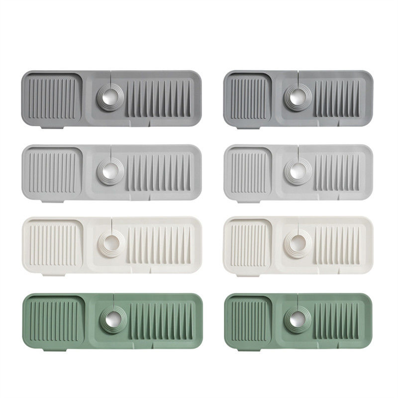 Silicone Sink Splash Guard Catcher Handle Drip Draining Pad Absorbent Mat for OEM/ODM