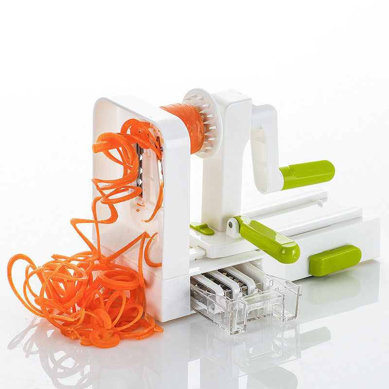 Rotary Fruit Vegetable Grater 5 In 1 Multi Kitchen Manual Ribbon Cutter Spiral Slicer